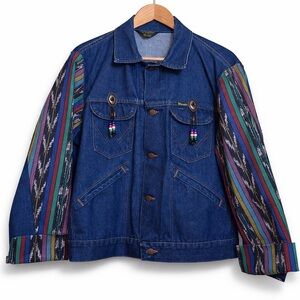 Wrangler | Vintage Western Denim Aztec Serape Concho Native American Jacket 42